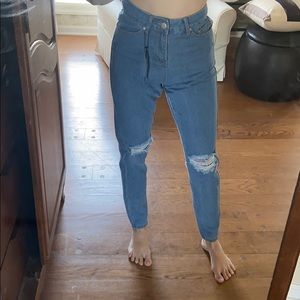 Ripped high waisted mom jeans